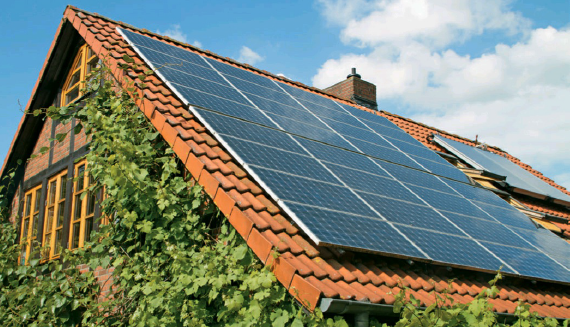 Solar panels on UK home